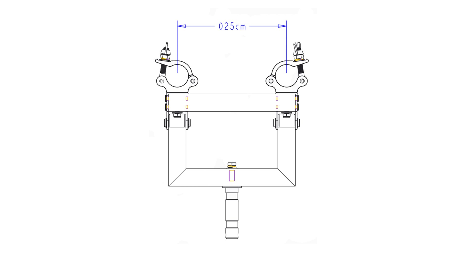 Kupo KCP-835D Swivel Truss Adapter w/ 2 Inch Couplers & Junior Pin - 3