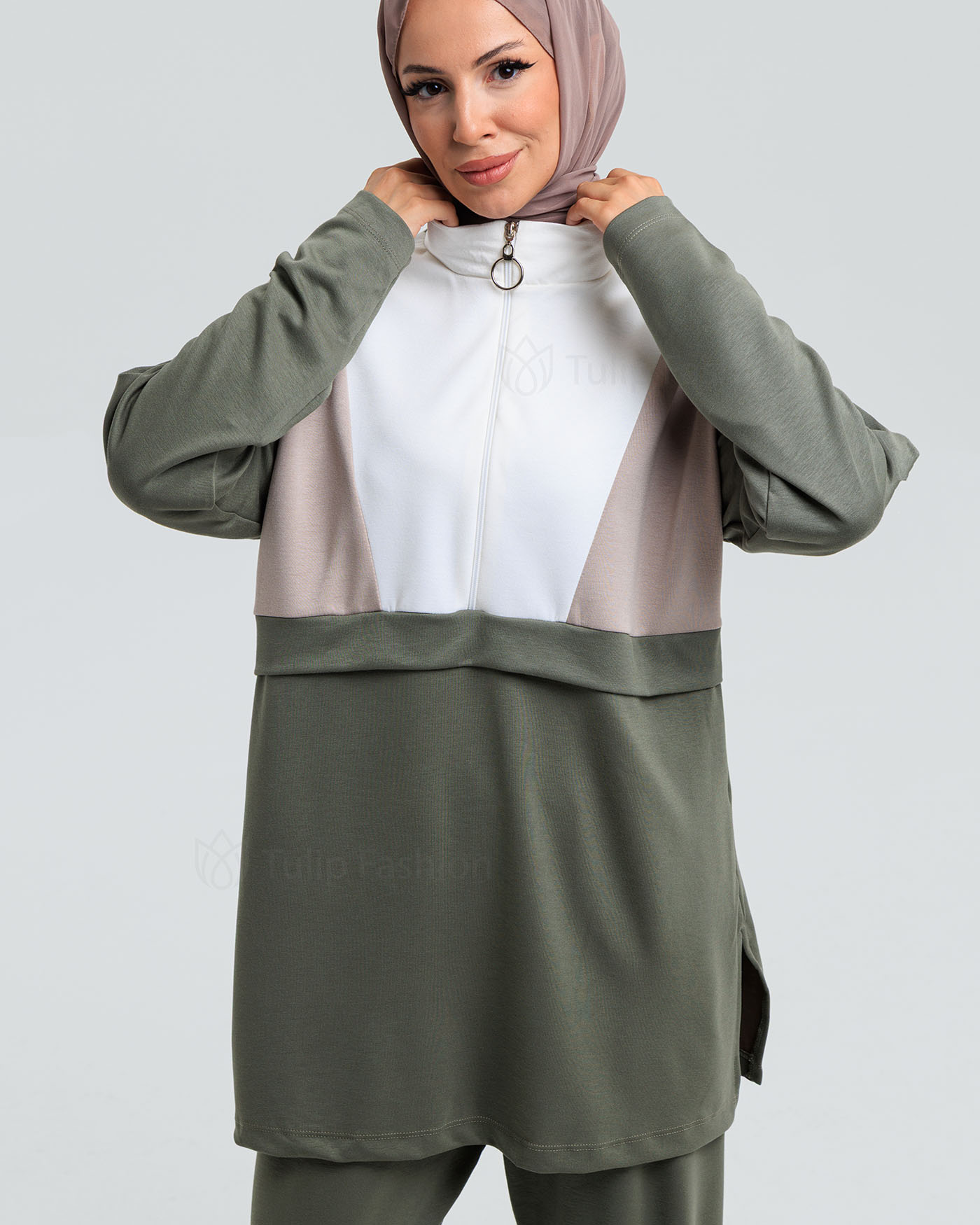 Tunic set with pants - Pistachio Green - 5