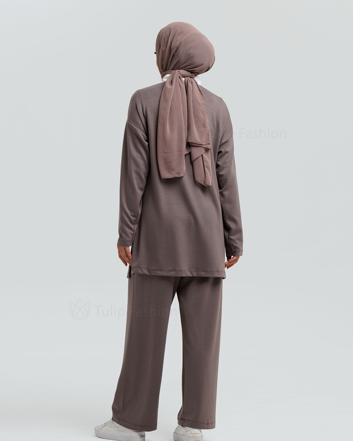 Tunic set with pants - Brown - 5