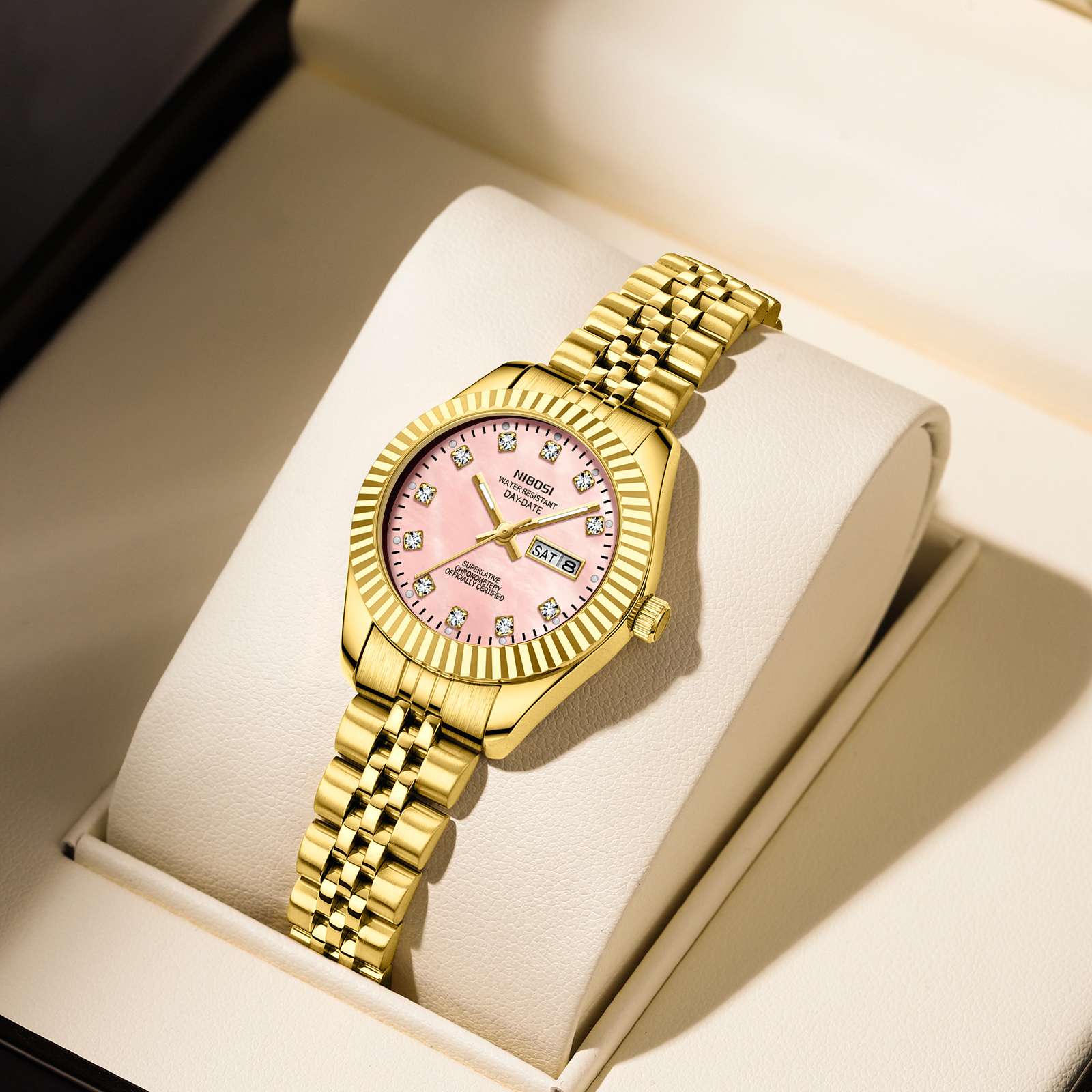 Nibosi Millbury Day-Date Gold Pink - 5