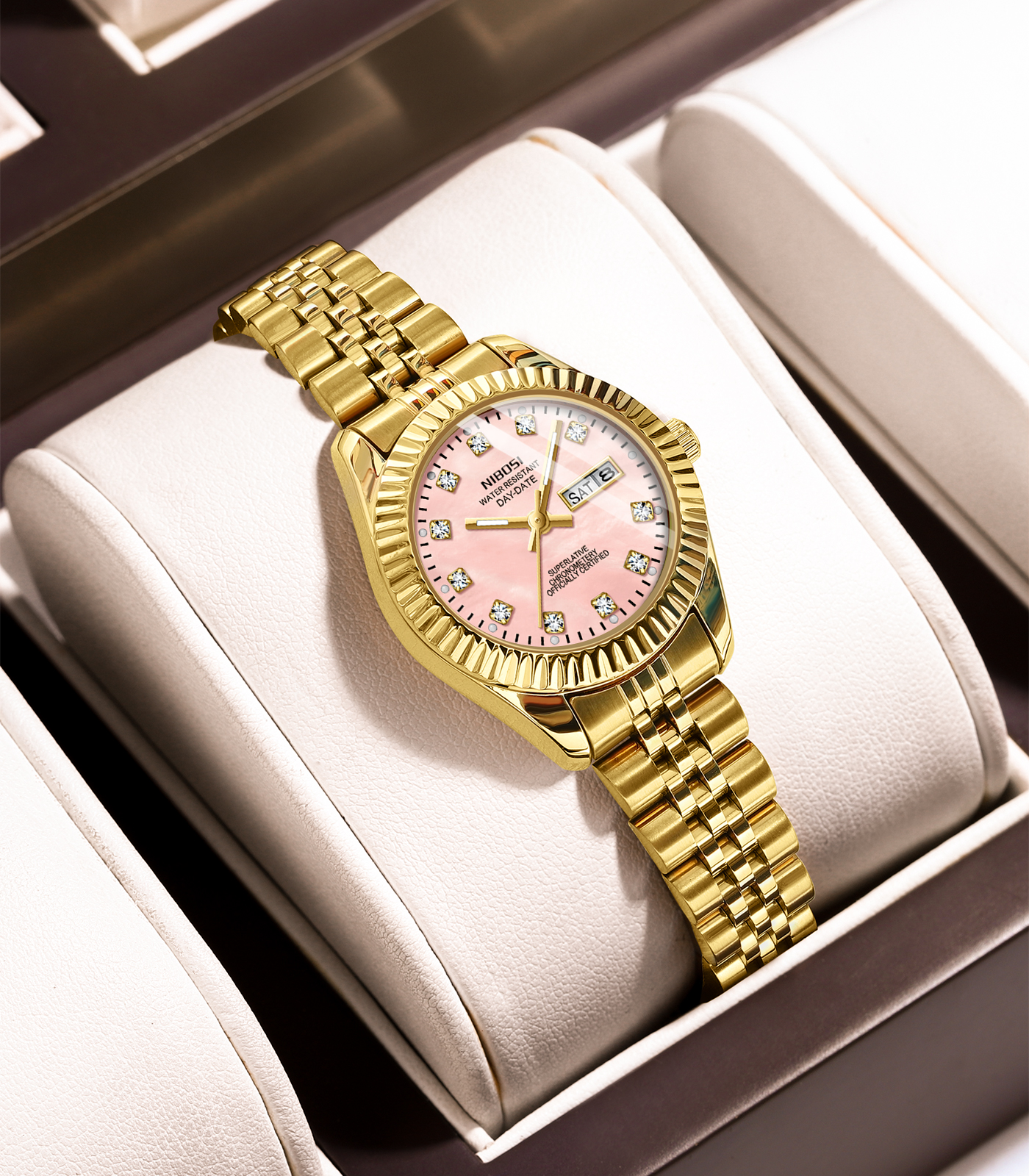 Nibosi Millbury Day-Date Gold Pink - 4