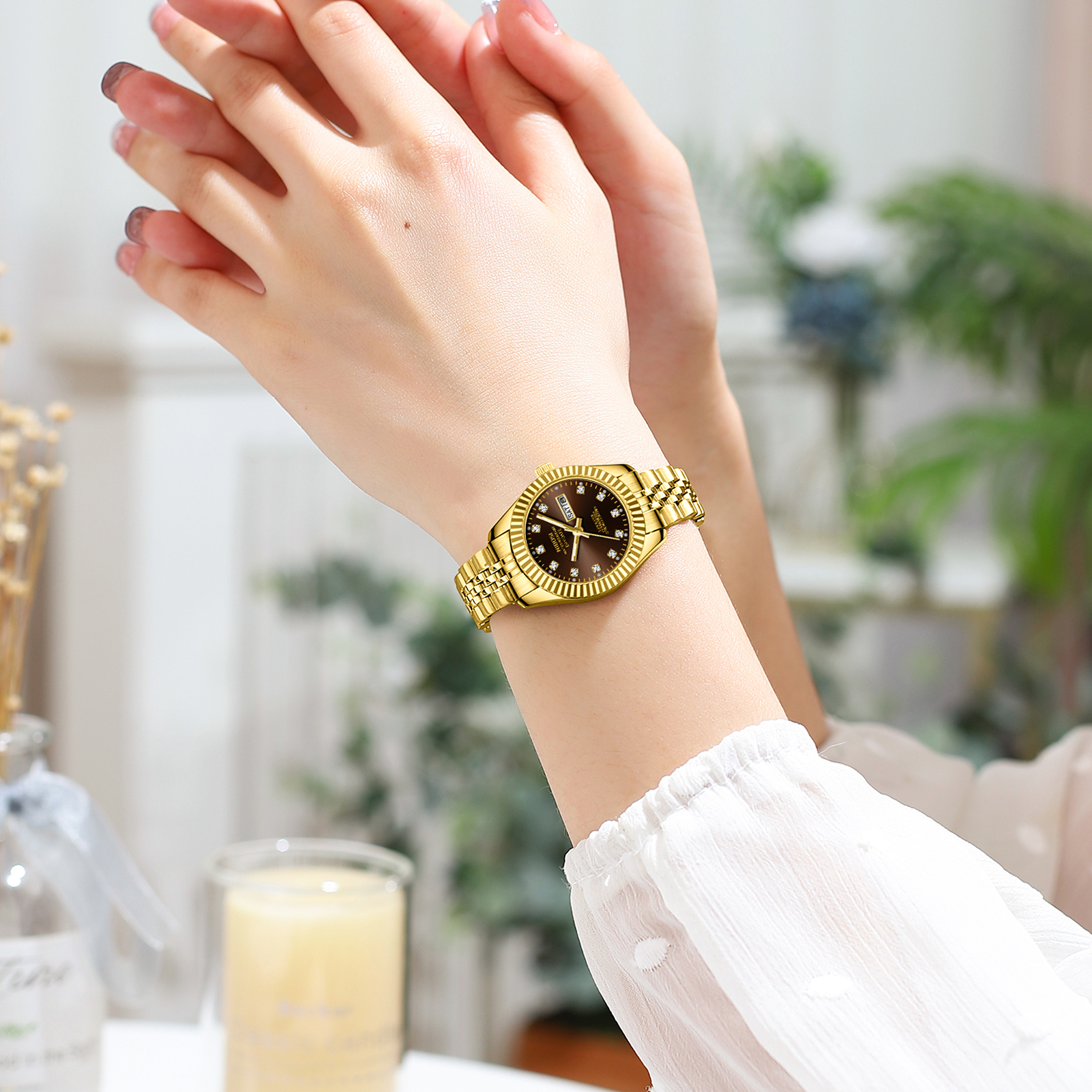 Nibosi Millbury Day-Date Gold Brown - 8