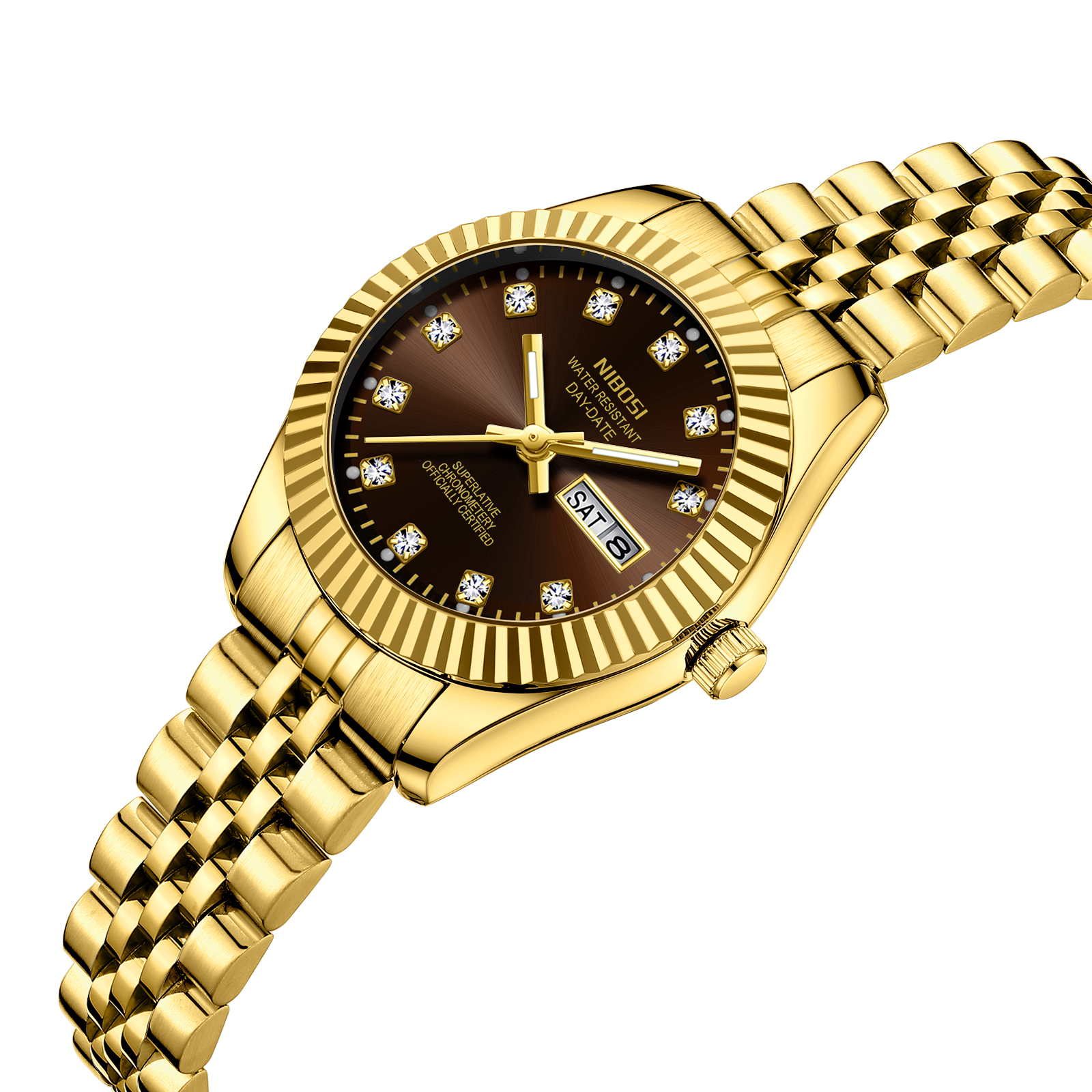Nibosi Millbury Day-Date Gold Brown - 2