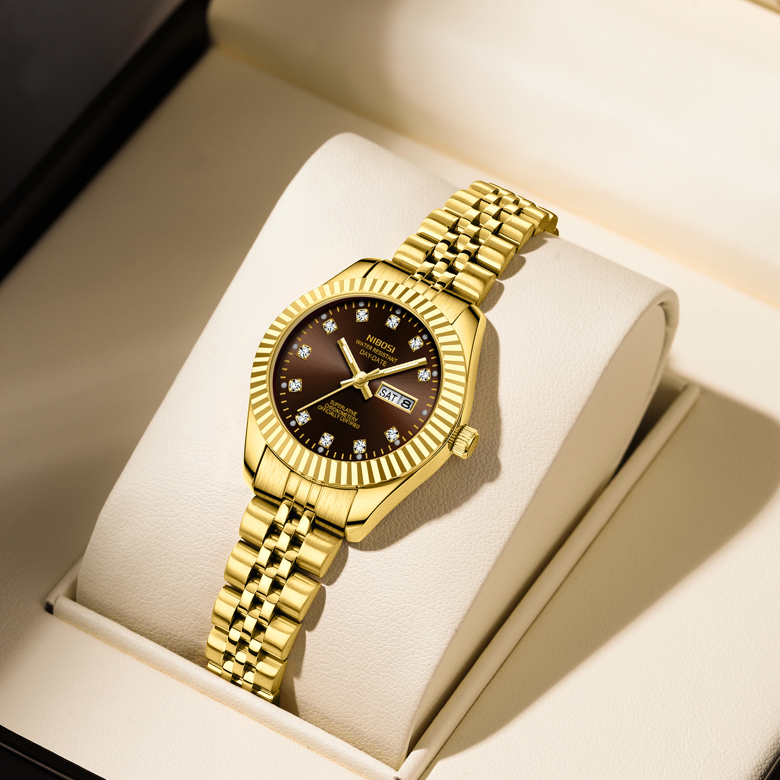Nibosi Millbury Day-Date Gold Brown - 5