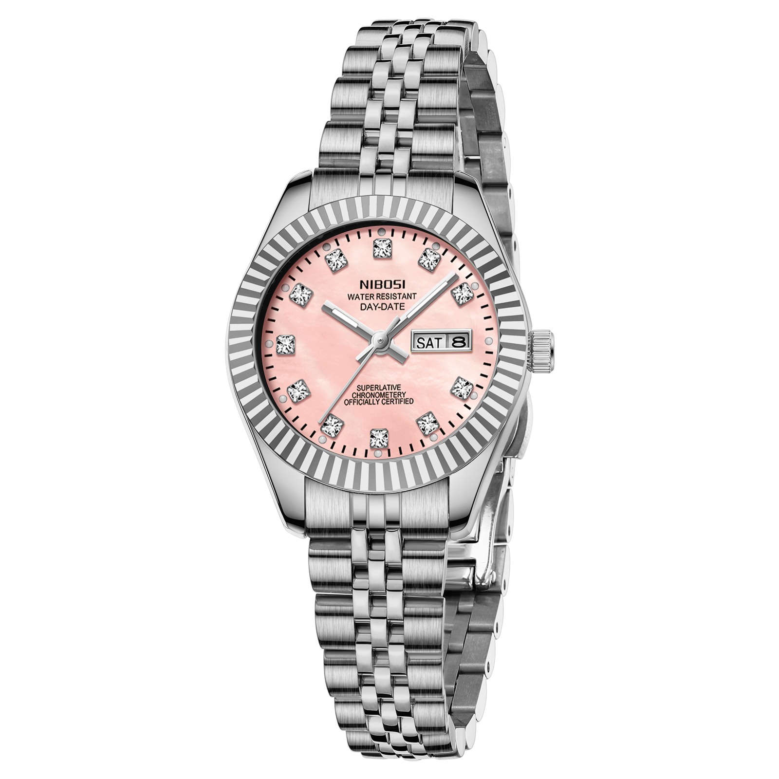 Nibosi Millbury Day-Date Silver Pink - 3
