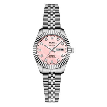 Nibosi Millbury Day-Date Silver Pink