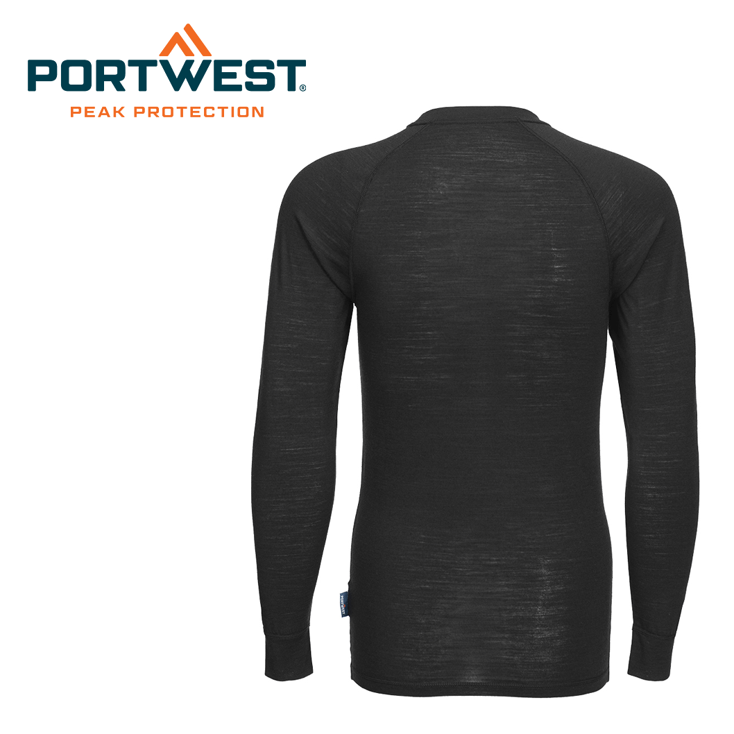 Alusvaatteet pusero Portwest Merinovilla Musta - 3