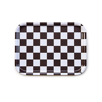 Espresso / Cream  CHECKER Serving Tray - 27x20 cm 