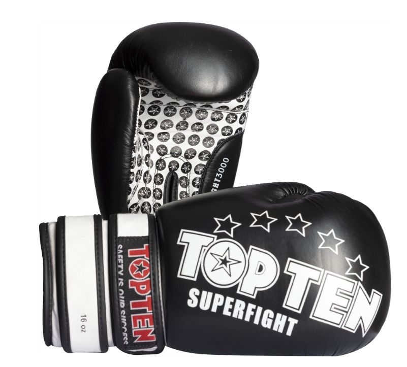 Topten Boxglove Superfight Stars, Black 16 - 18 oz
