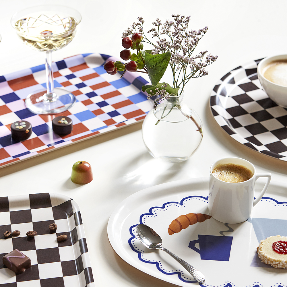COFFEE TIME Oval Serving Tray - 31x22cm - 3