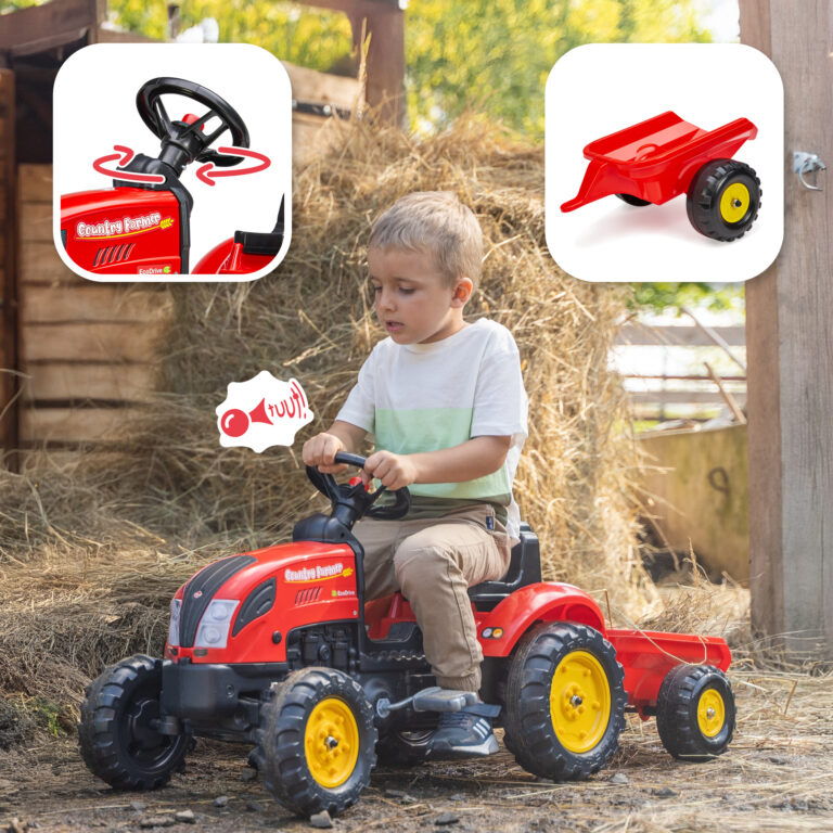 FALK Tramp-Traktor Country Farmer med  vagn 2-5 år - 5