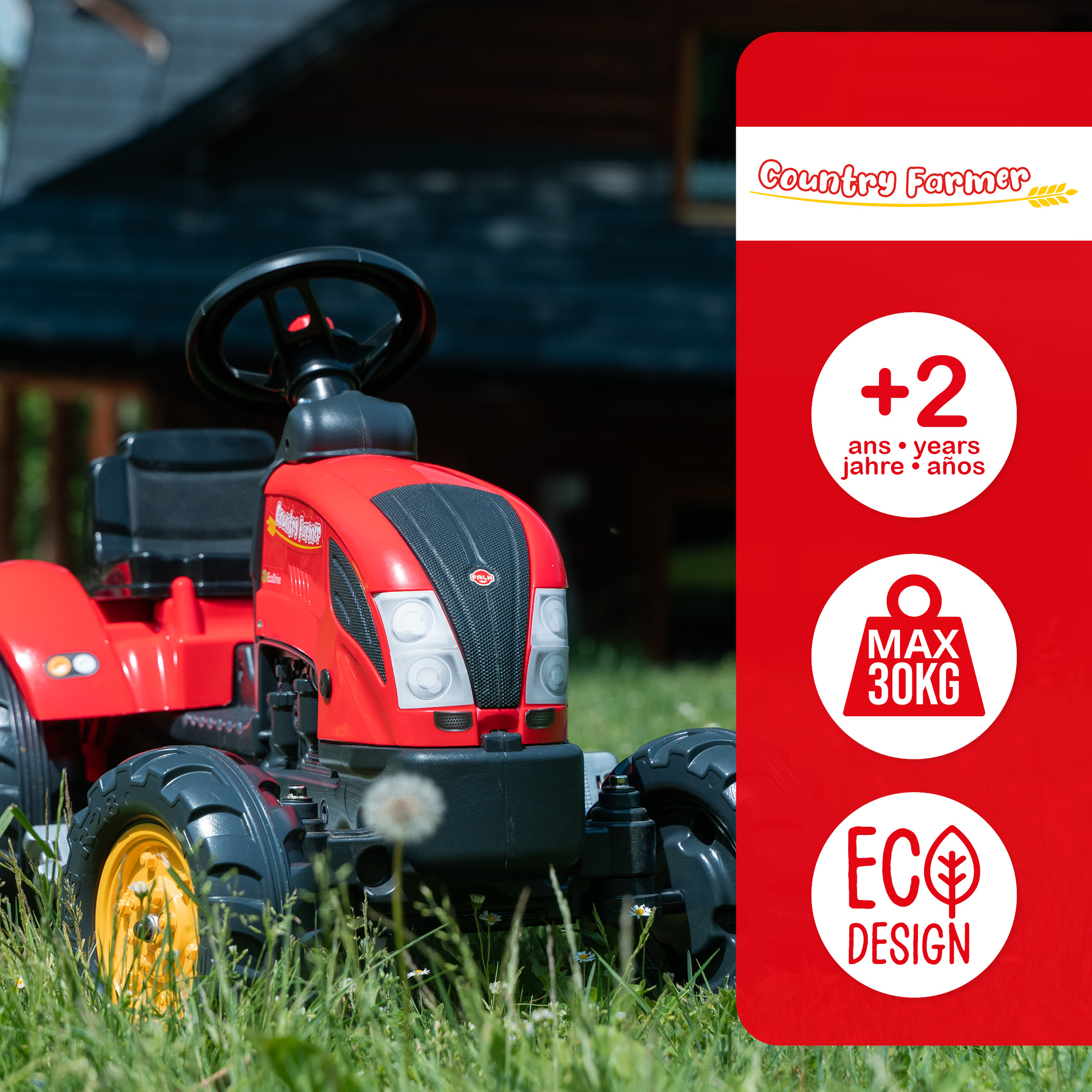 FALK Tramp-Traktor Country Farmer med  vagn 2-5 år - 3