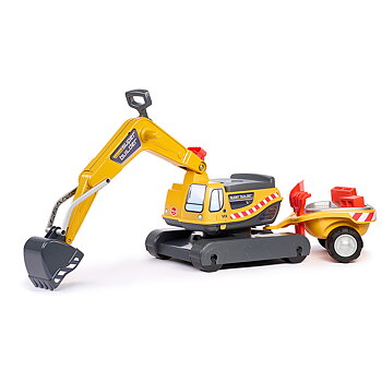 FALK Grävmaskin Super Builder inkl vagn med tillbehör 3-7 år