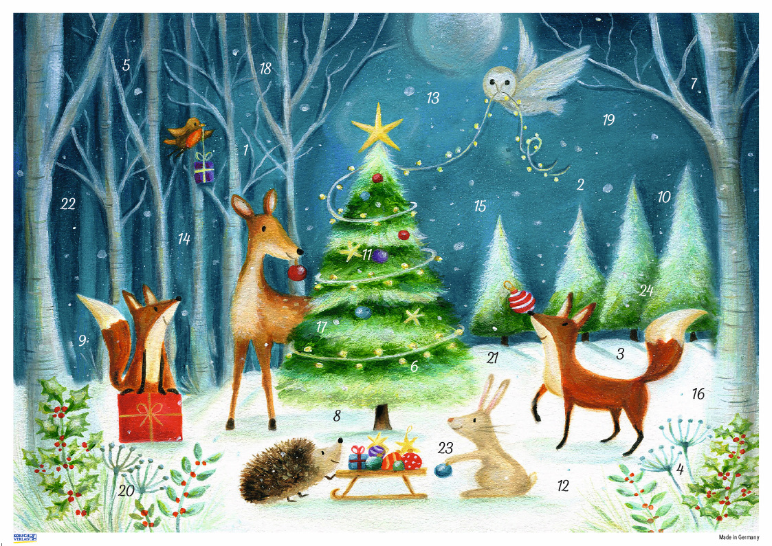 Adventskalender A4 - Julgranen i skogen