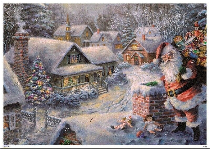 Adventskalender A4 - Tomte och skorsten