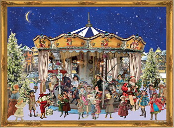 German Advent Calendar A3 Victorian - Christmas Carousel