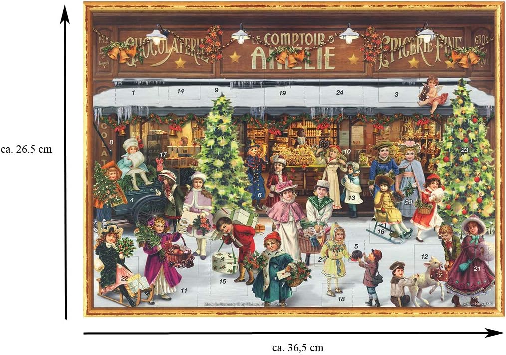 Adventskalender A3 Viktoriansk - Chokladbutik - 4