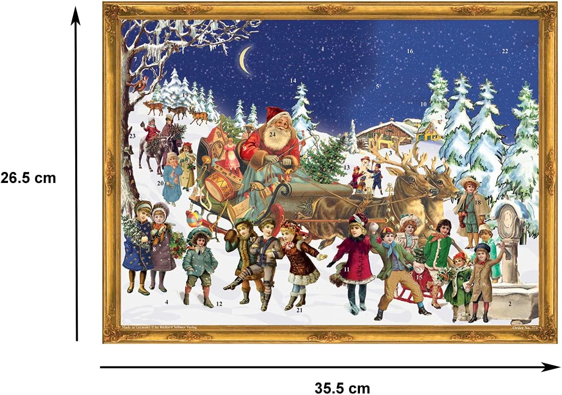 Adventskalender A3 Viktoriansk - Tomtesläde - 4