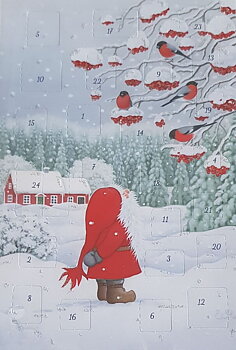 Adventskalenderkort - Tomte och domherrar