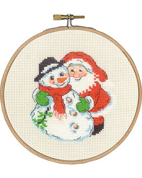Jultavla snögubben & jultomten Permin artnr 135287