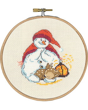 Jultavla snögubben & kidet Permin artnr 135286