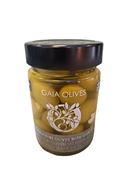 chalkidiki olives with garlic, 200g - gaia