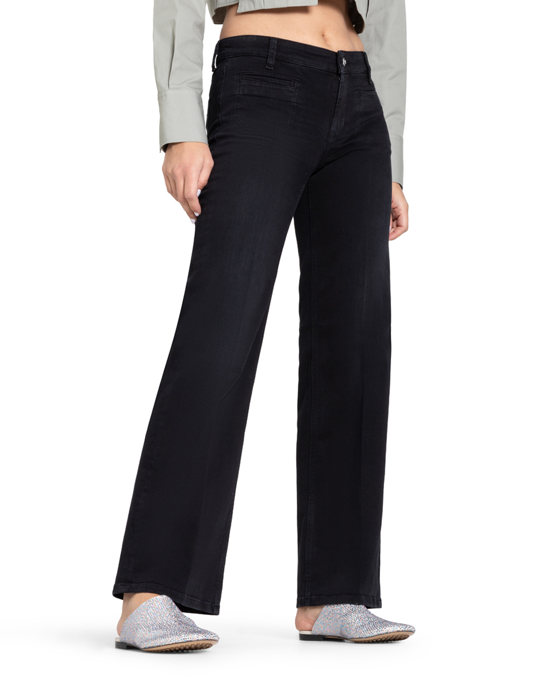 Jeans Tess vida mörkgrå denim