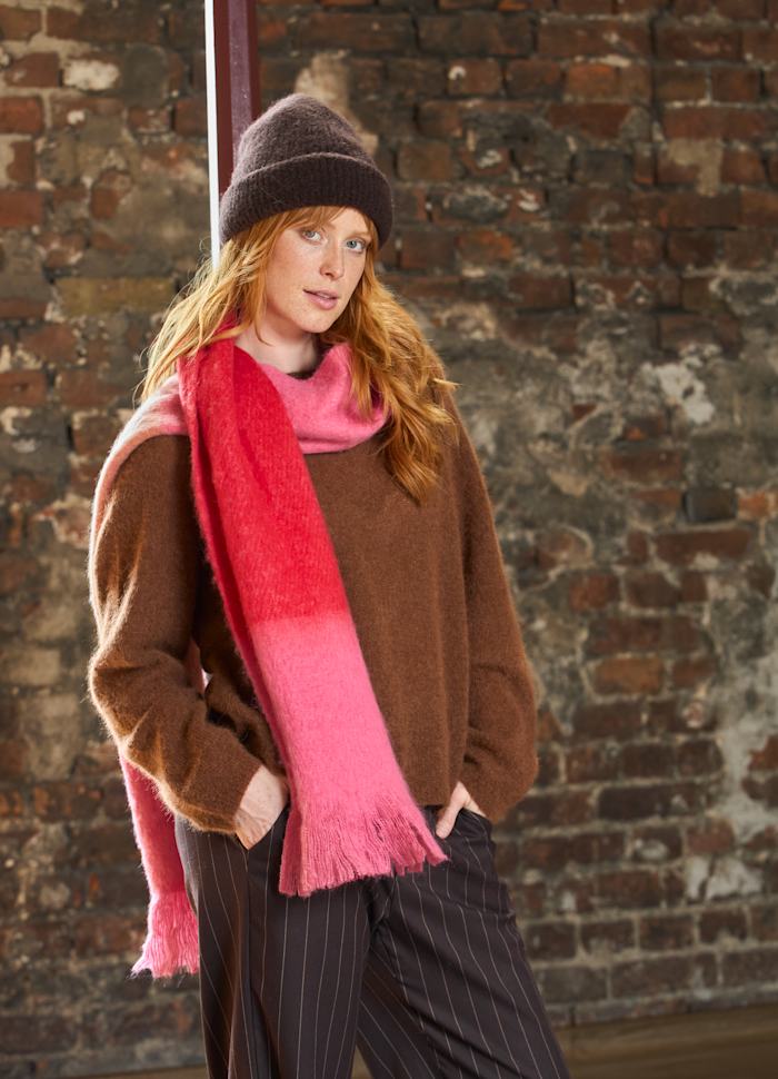 Chill soft winter scarf- red/pink - 5