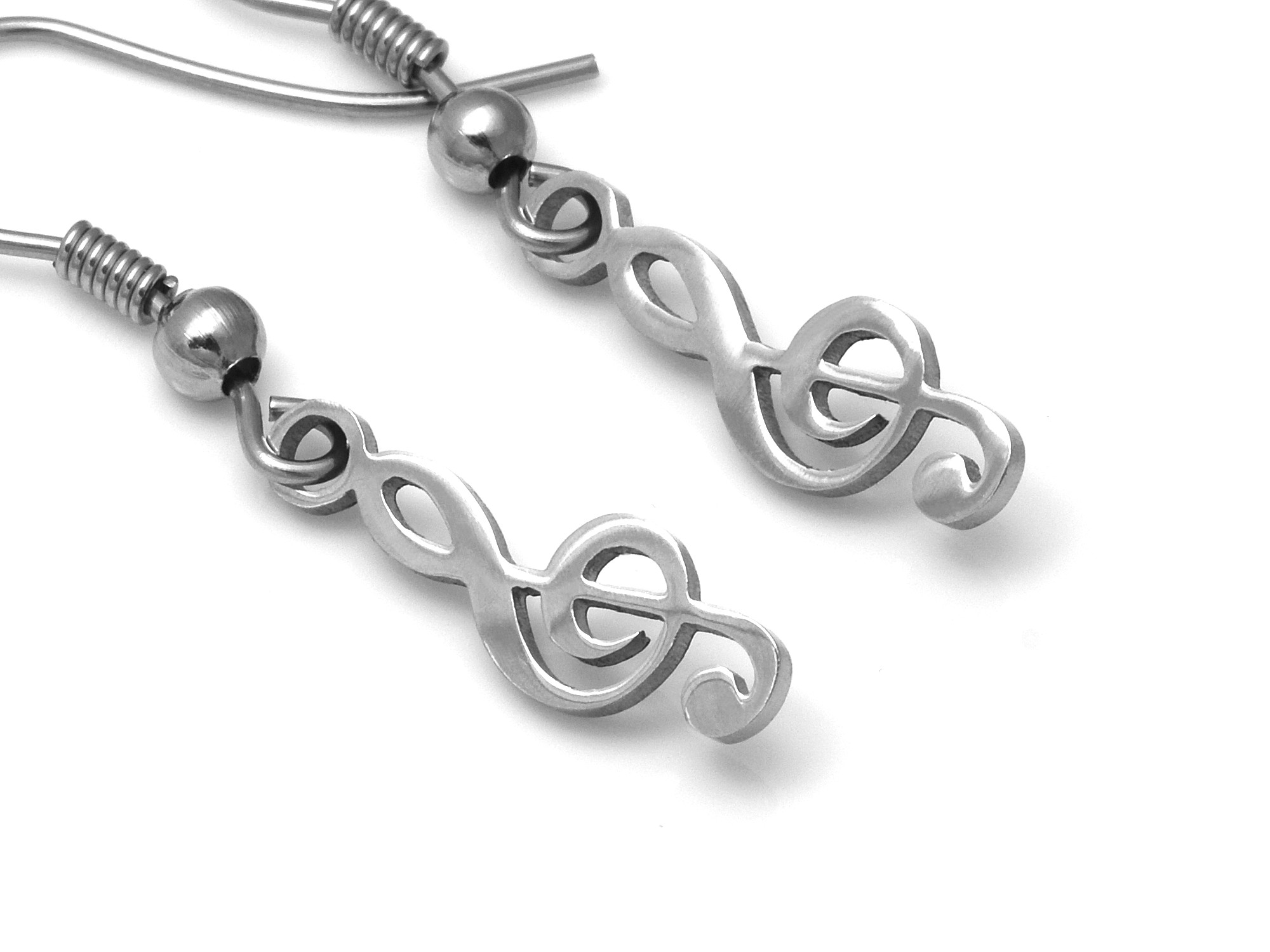 G-klav Not Örhängen i Rostfritt Stål, Musiker Accessoar, Musiknot Smycke - 3