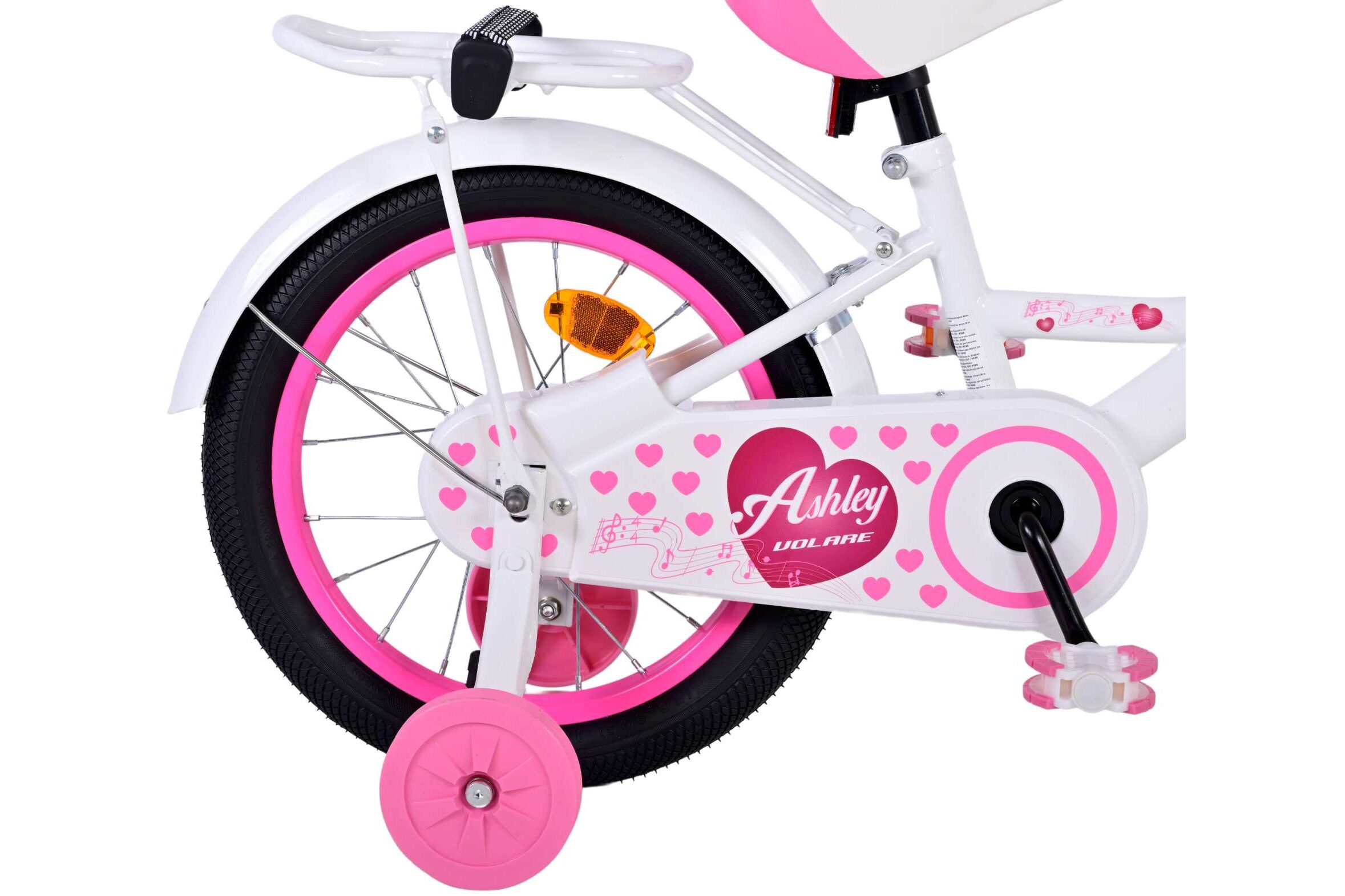 Barncykel Volare Ashley 16 tum – Vit för barn 4–6 år - 2