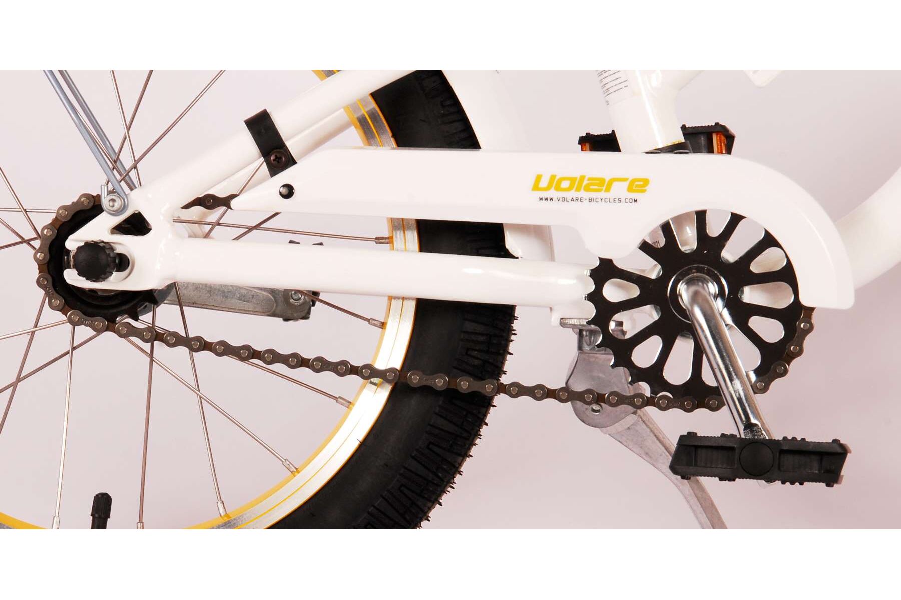 Barncykel Volare Miracle Cruiser 16 tum – Vit för barn 4–6 år - 5