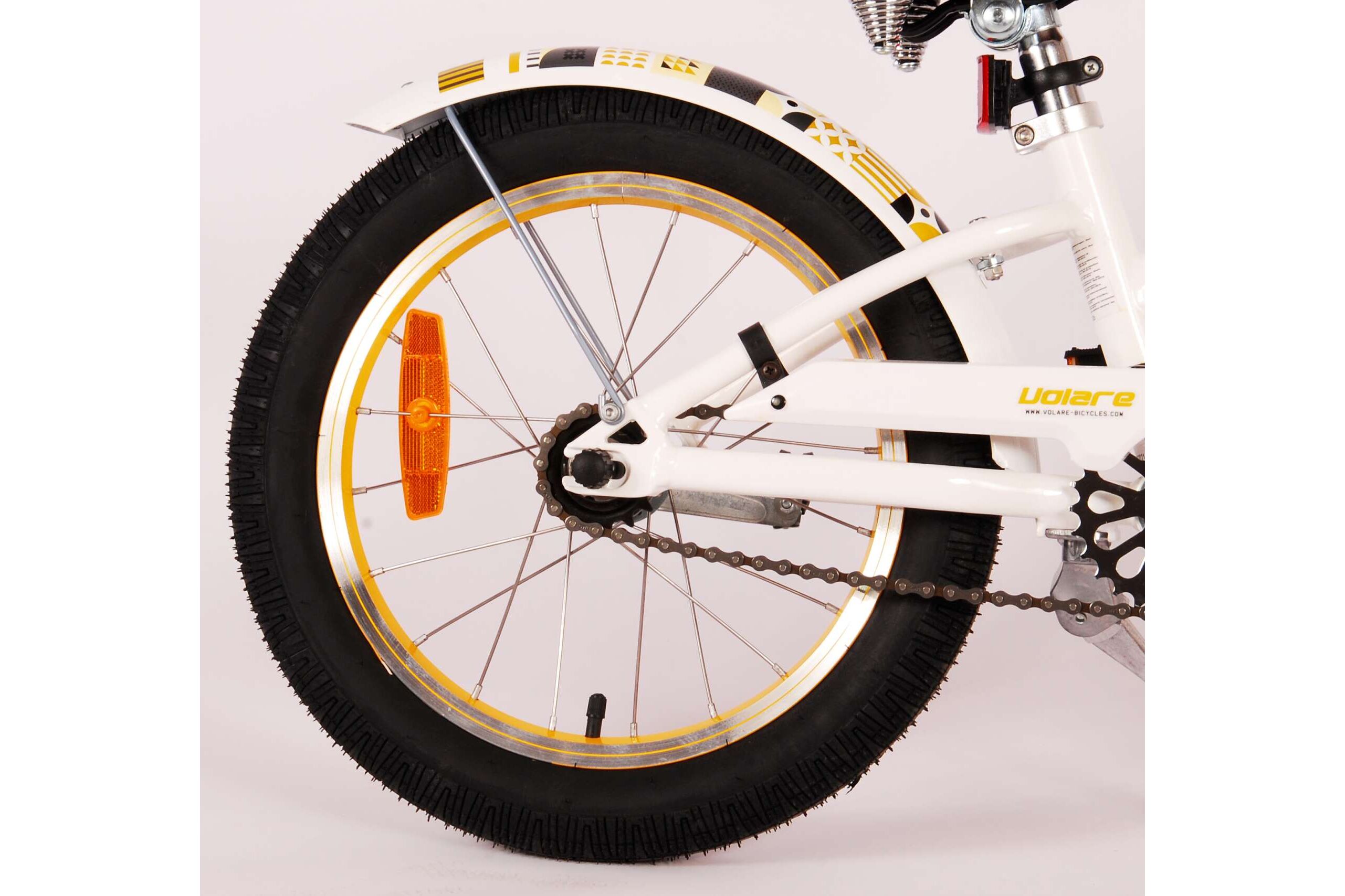 Barncykel Volare Miracle Cruiser 16 tum – Vit för barn 4–6 år - 2