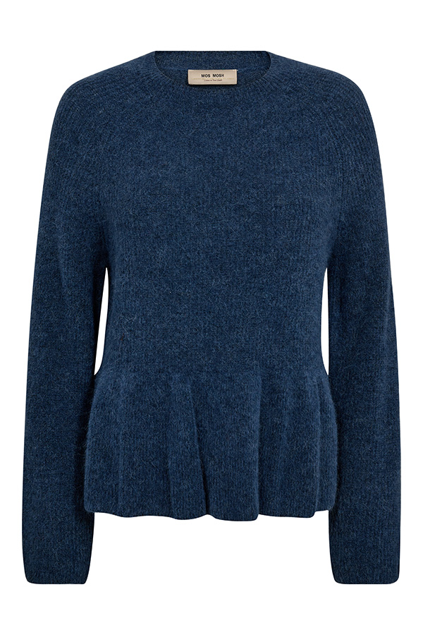 MMThora O-neck Frill Knit Ensign Blue - 3