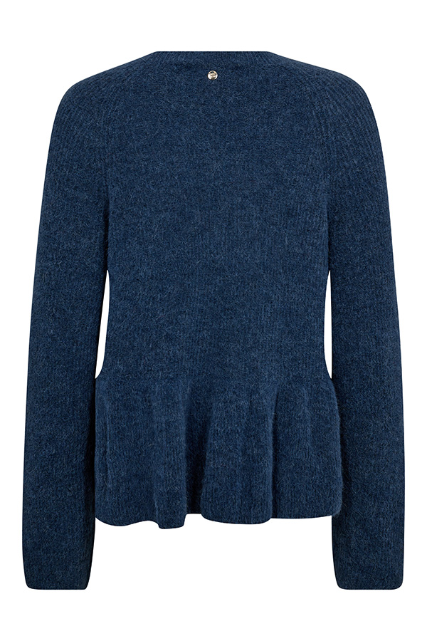MMThora O-neck Frill Knit Ensign Blue - 4