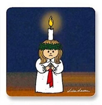 Glasunderlägg 4-pack - Lucia, Lisa Larson