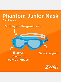 Zoggs Phantom Junior Mask svømmebriller Blå - 6-14 år