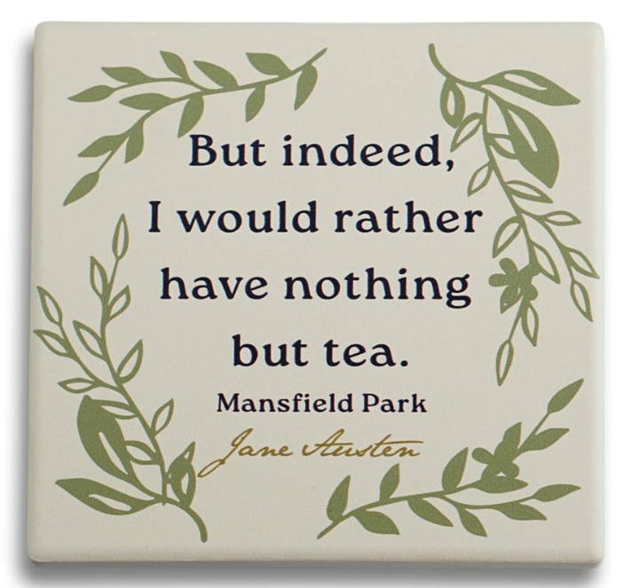 Pulteney Press : Jane Austen "But indeed I would rather have nothing but tea"   - Mugg/Glasunderlägg i keramik