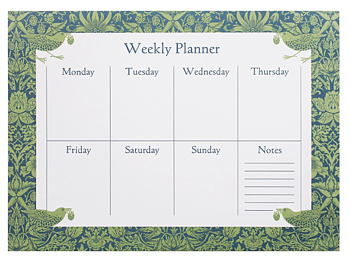 William Morris : Strawberry Thief Weekly Planner - Veckoplaneringsblock