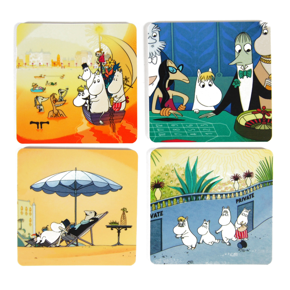 Moomin Glass coaster 4-pack - Riviera