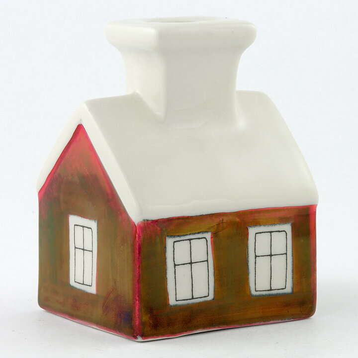 Heljä Liukko-Sundström (1990s) Red Candleholder House 10 cm