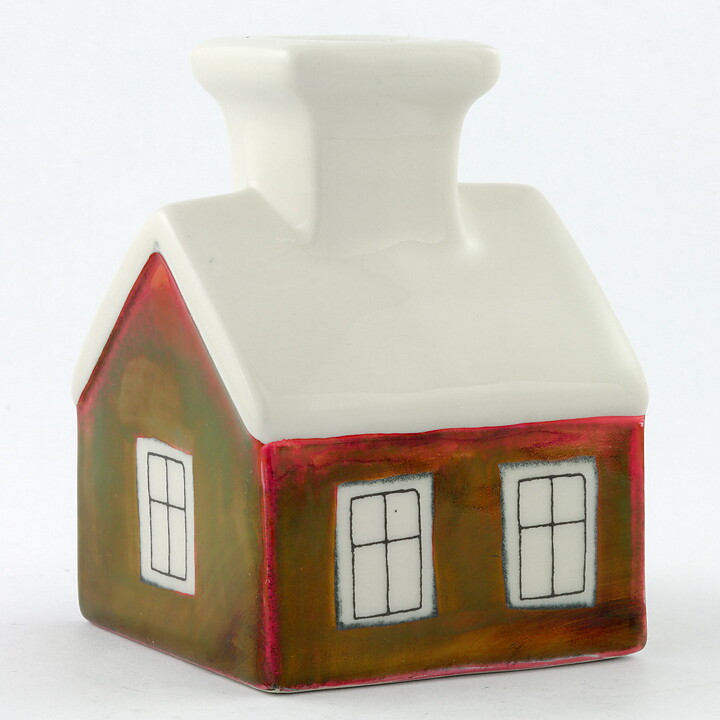 Heljä Liukko-Sundström (1990s) Red Candleholder House 10 cm