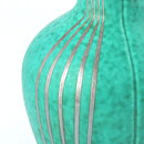 Wilhelm Kåge (Argenta 1955) Green Swelling Vase with Silver Lines Decor 16 cm