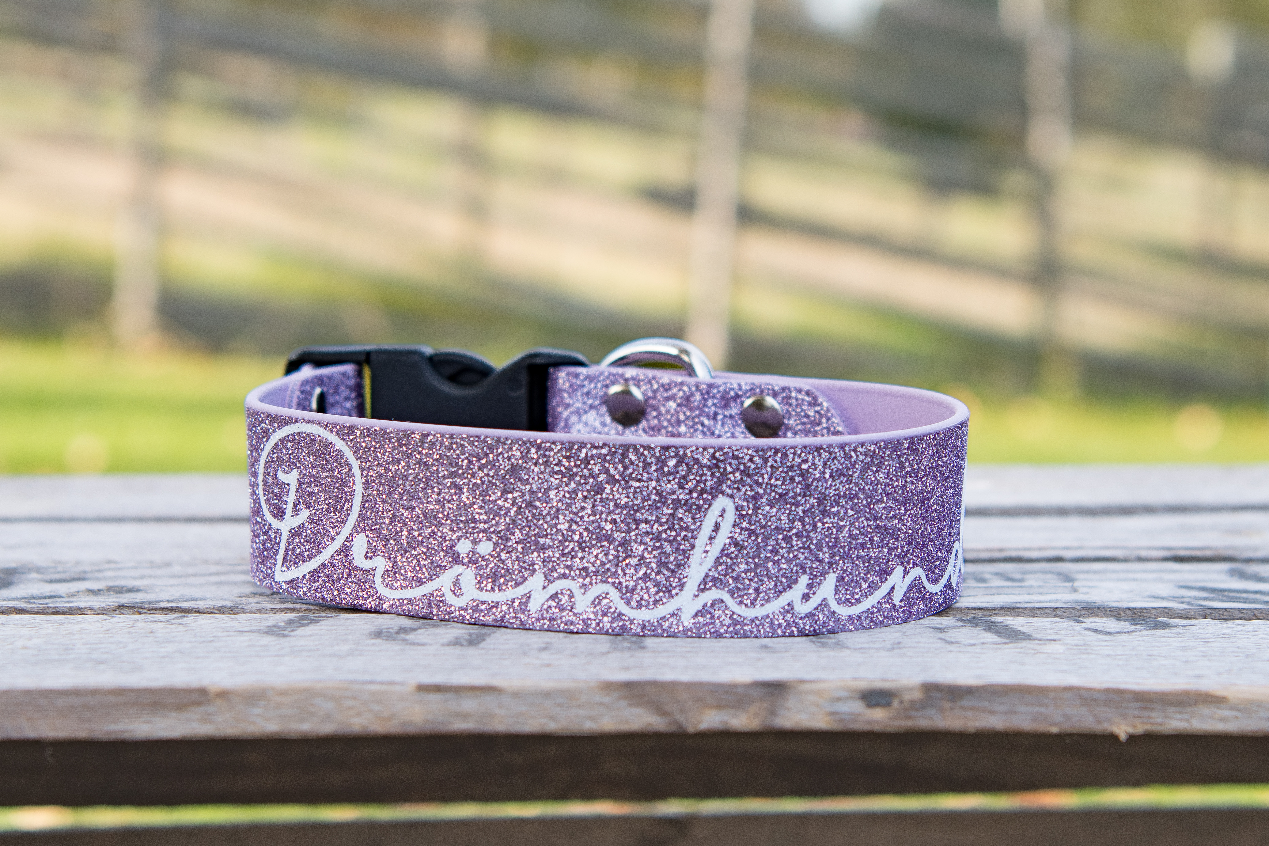 Helglittrigt halsband i BioThane Beta®