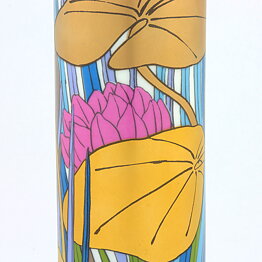 Alain le Foll (1962) Cylinder Vase with Water Lily Decor 23 cm