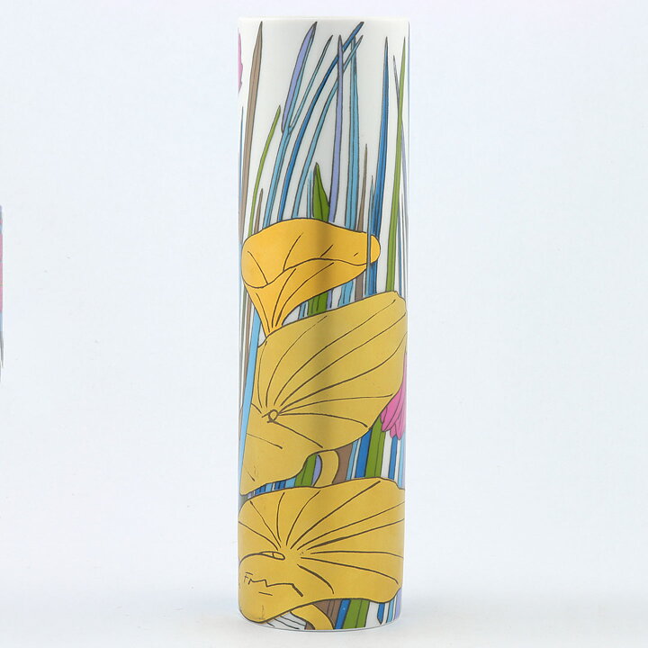 Alain le Foll (1962) Cylinder Vase with Water Lily Decor 23 cm