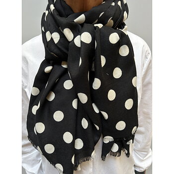 Scarf  with dots black