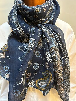 Scarf paisley blue