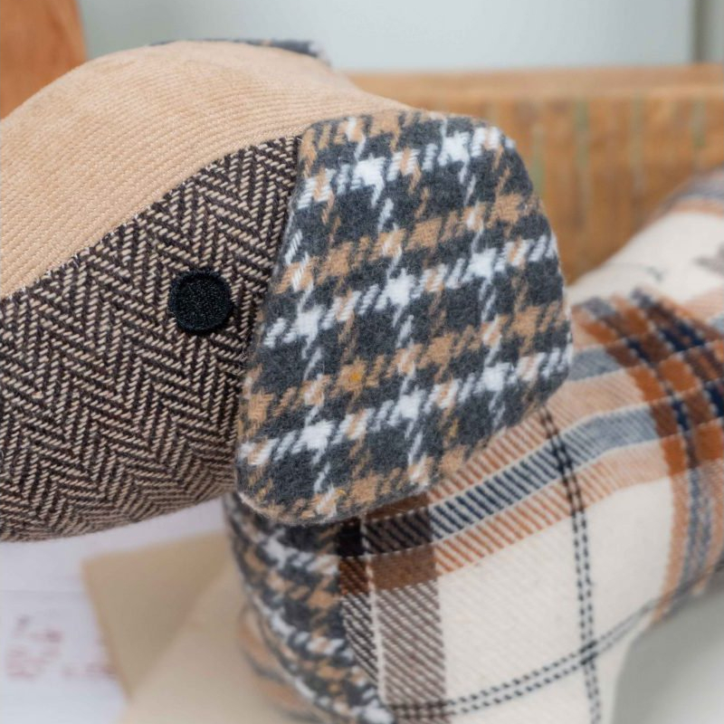 Doorstop Isabelle Rose Sausage Dog Checked - 3