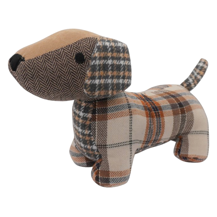 Doorstop Isabelle Rose Sausage Dog Checked