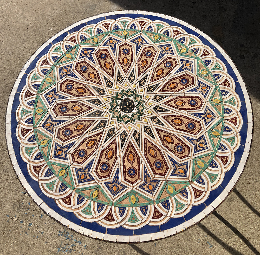 Mosaikbord unikt exemplar 70cm